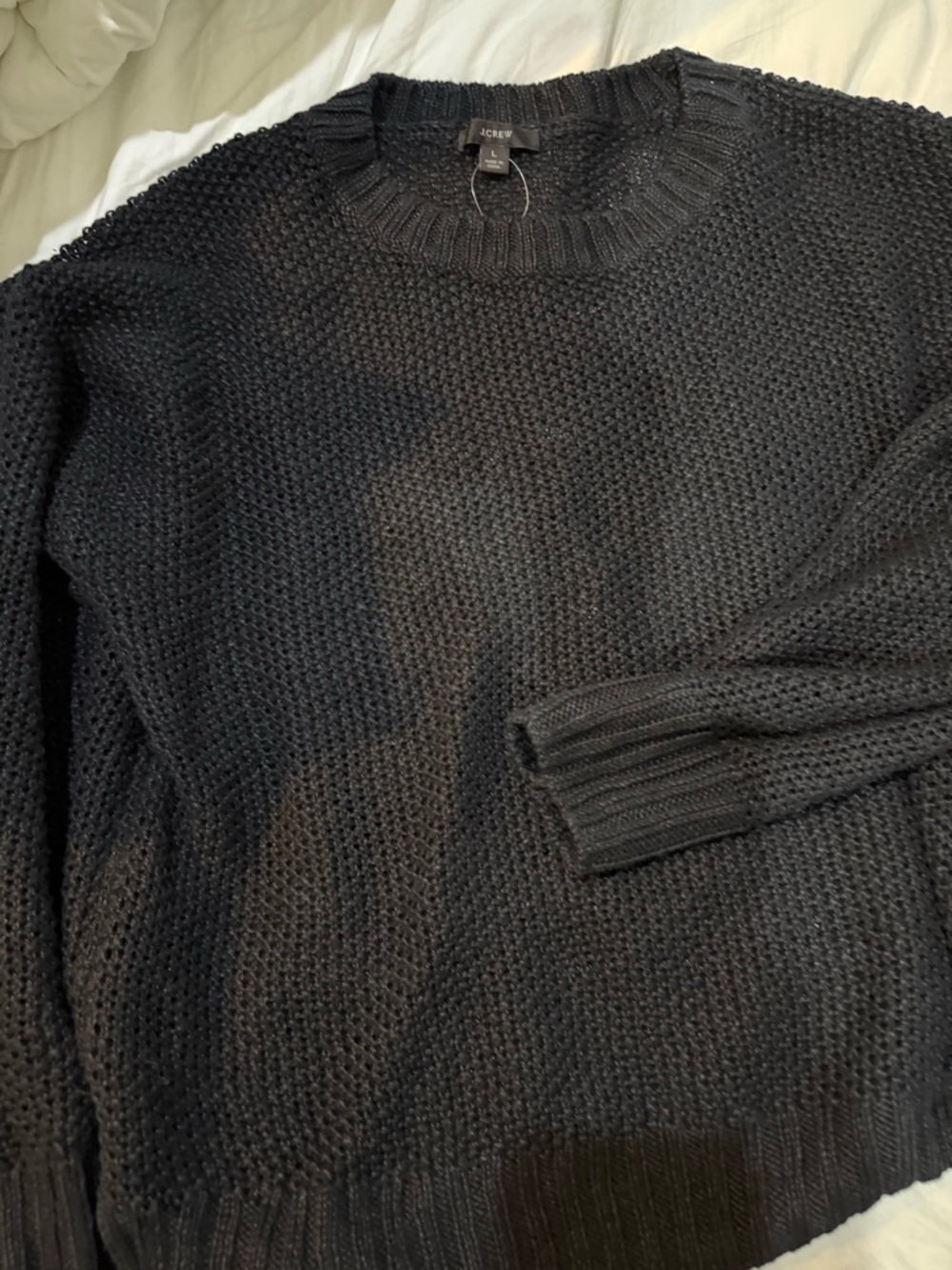 J. Crew  woman's Black Knit Crewneck Sweater